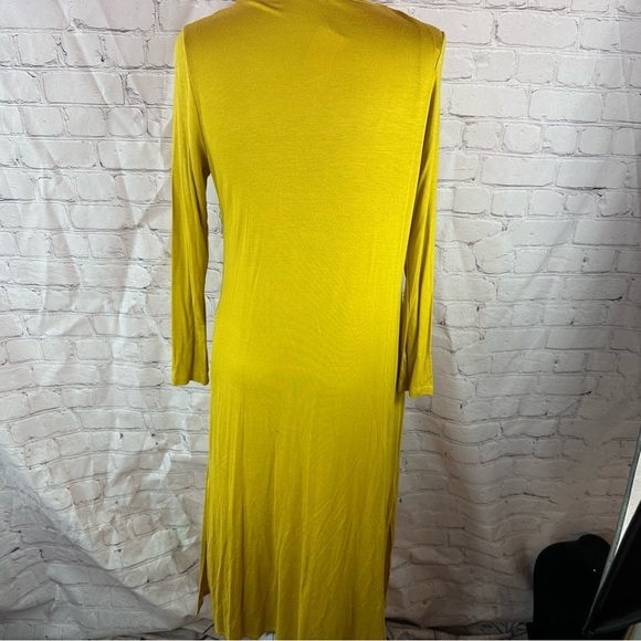 NWT Annabelle boutique light weight knit Mustard duster cardigan w/ pockets S - Picture 5 of 9